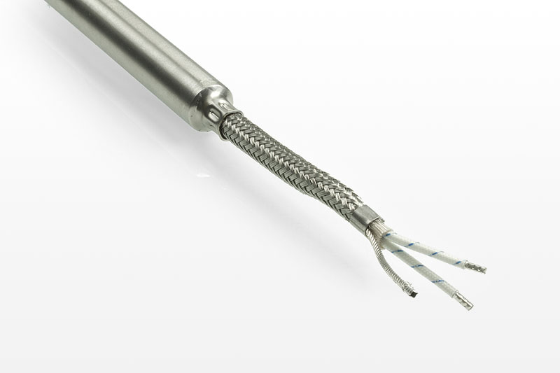 connection option I: 3-core cable and metal braided hose steel or stainless steel + earth wire up to 250 °C / 400 °C / 700 °C
