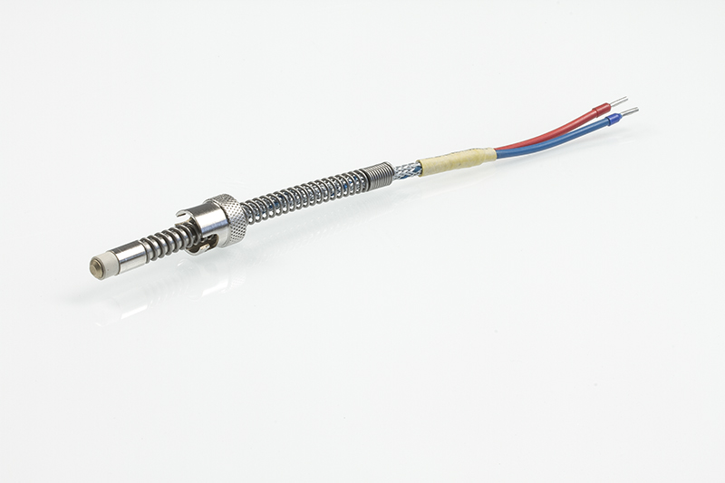 TEF 16FF temperature sensor - 110 ° sensor tip flattened, with ceramic bead and brass part, Ø 6 mm or Ø 8 mm