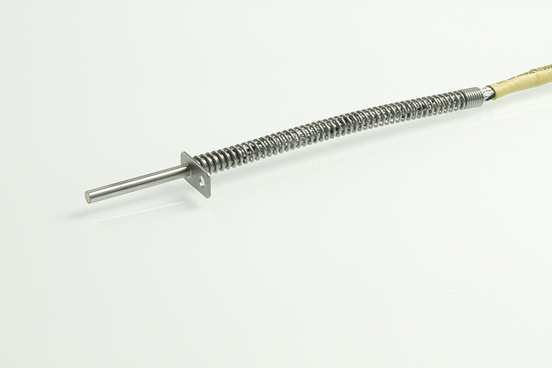TEF 2 temperature sensor with clip and anti-kink protection spring