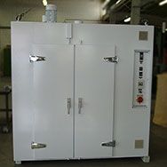 Efficient loading is provided with loading trolleys, or for pulse drying of textiles (T-shirts, Jeans, etc.), synthetic parts (hydraulic hoses) and others. The designs of trolleys are as per application requirements. Drying times can be realised via time
