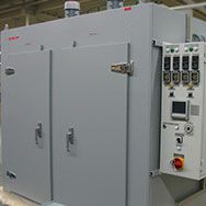 Efficient loading is provided with loading trolleys, or for pulse drying of textiles (T-shirts, Jeans, etc.), synthetic parts (hydraulic hoses) and others. The designs of trolleys are as per application requirements. Drying times can be realised via time