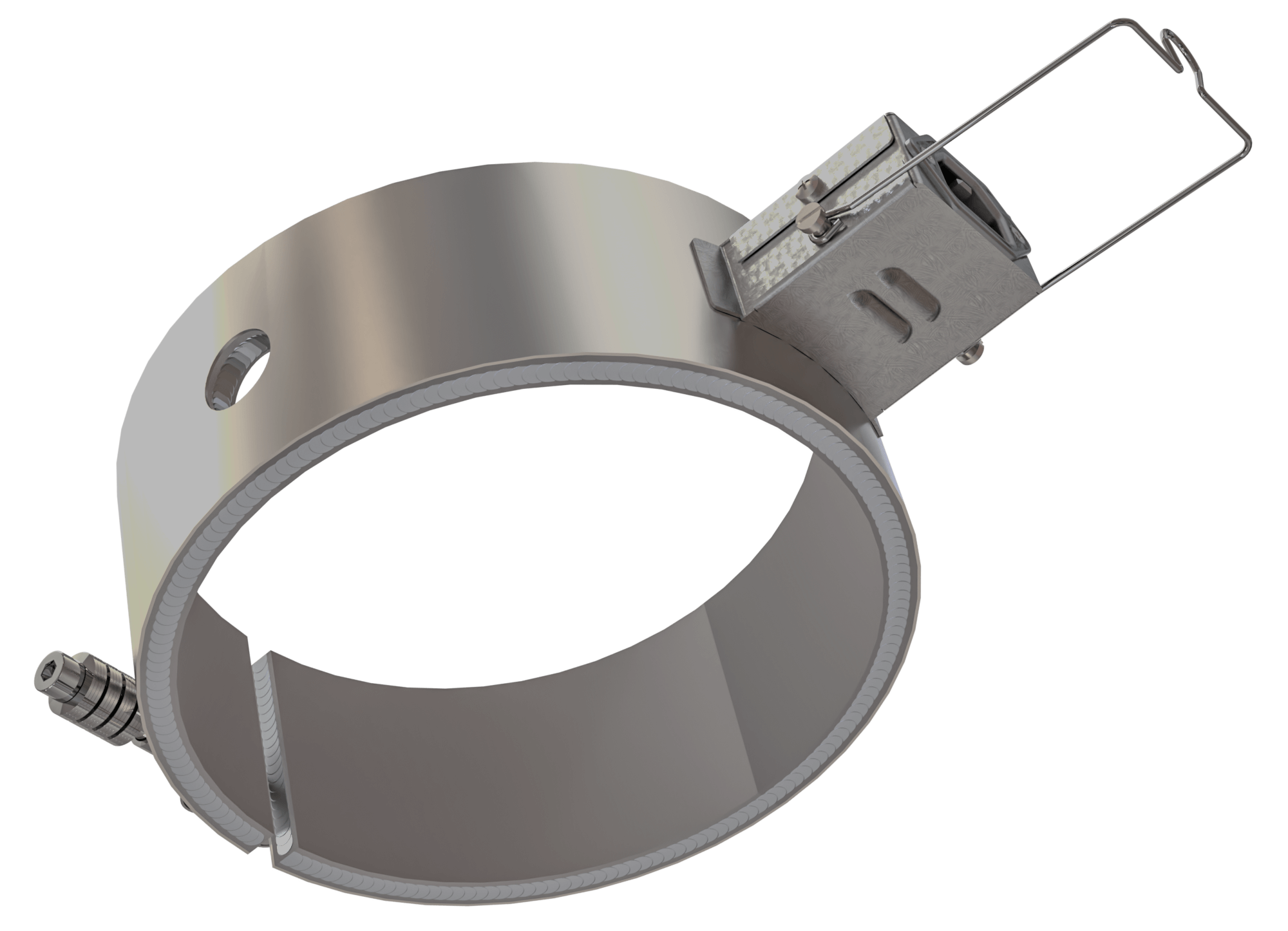 Band Heater , temperatures up to 450°C, injection molding, extrusion, energy-efficient design, homogeneous heat flow, holes, cutouts, integrated thermocouple, shape fulfilling contact