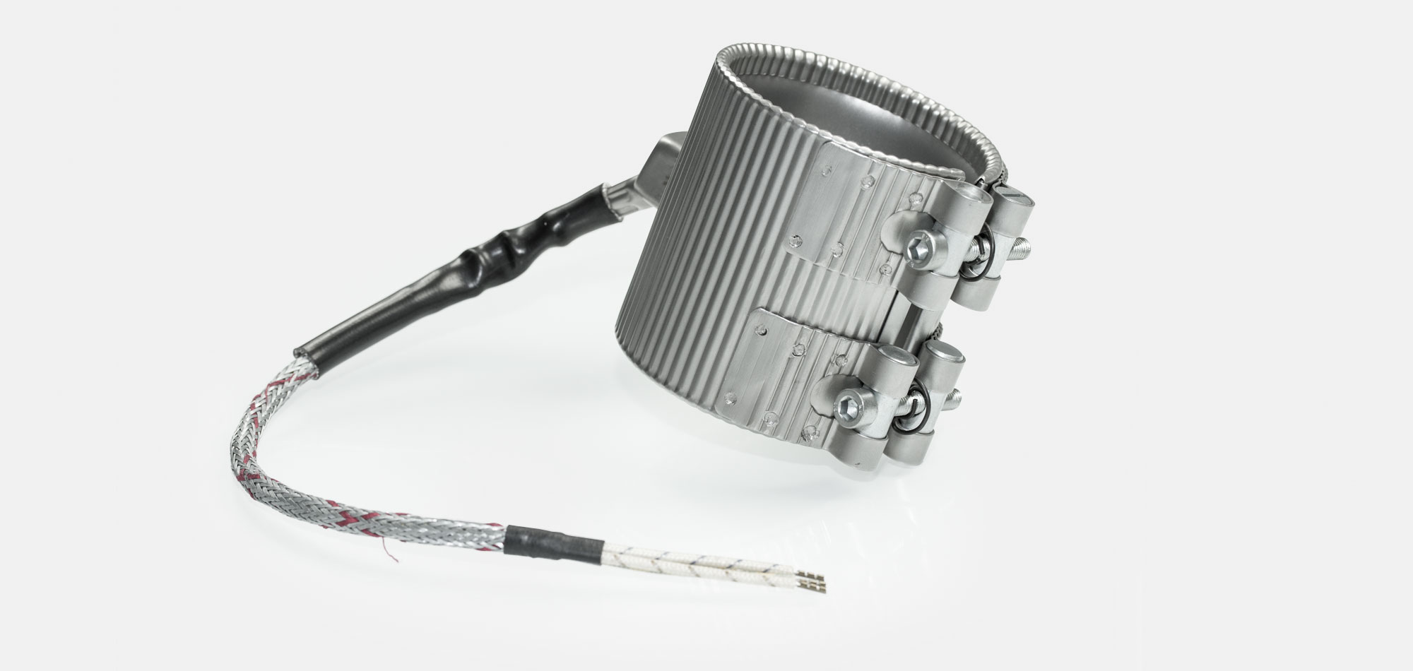 High performance Band Heater , temperatures up to 450°C/550°C, injection molding, extrusion, holes, cutouts, integrated thermocouple, no storage effect, responsive, mineral insulated