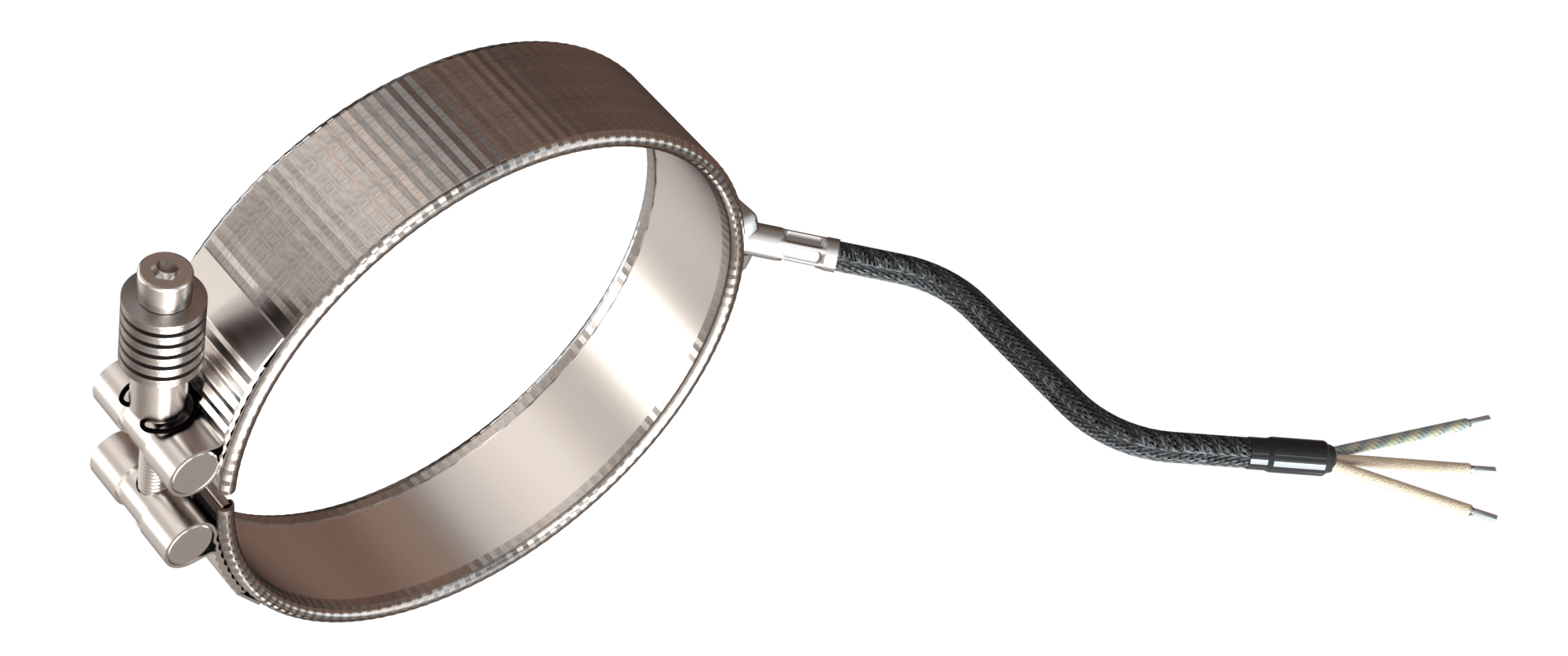High performance Band Heater , temperatures up to 450°C/550°C, injection molding, extrusion, holes, cutouts, integrated thermocouple, no storage effect, responsive, mineral insulated