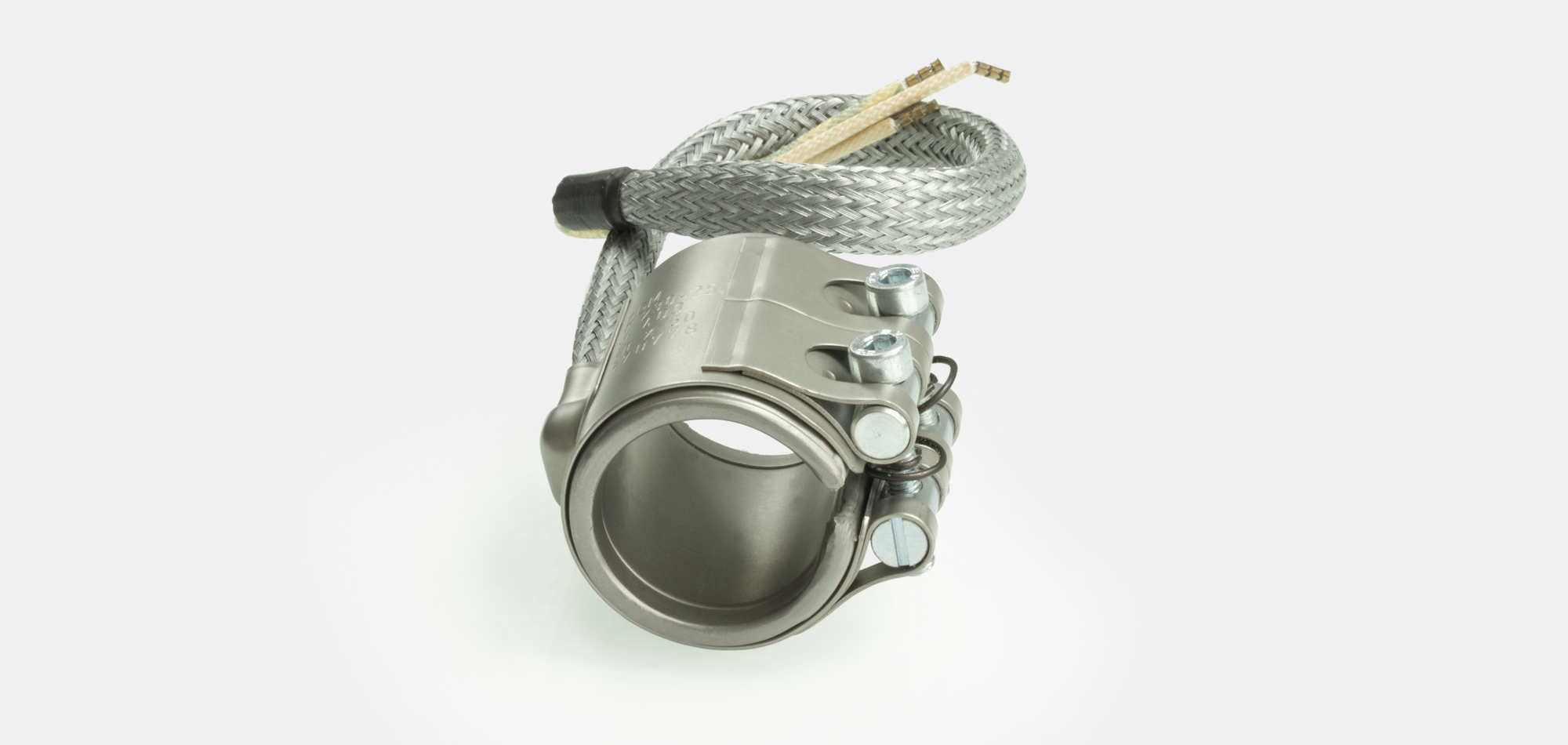 High performance Nozzle Band Heater, operating temperatures up to 600°C, injection molding, cutouts, thermocouple connector, integrated thermocouple, tight installation space, demanding materials, PTFE-PEEK processing, reduced cycle times, cable extrusion