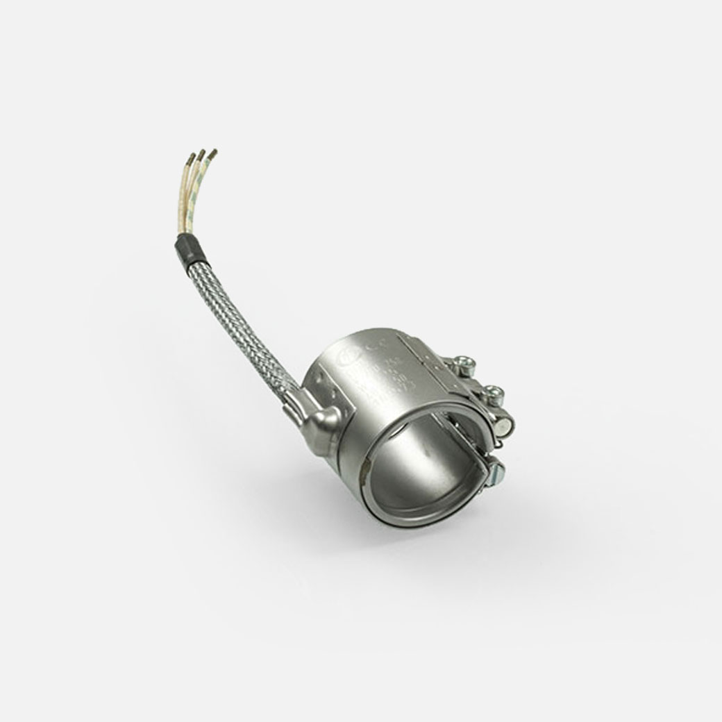 High performance Nozzle Band Heater, operating temperatures up to 600°C, injection molding, cutouts, thermocouple connector, integrated thermocouple, tight installation space, demanding materials, PTFE-PEEK processing, reduced cycle times, cable extrusion