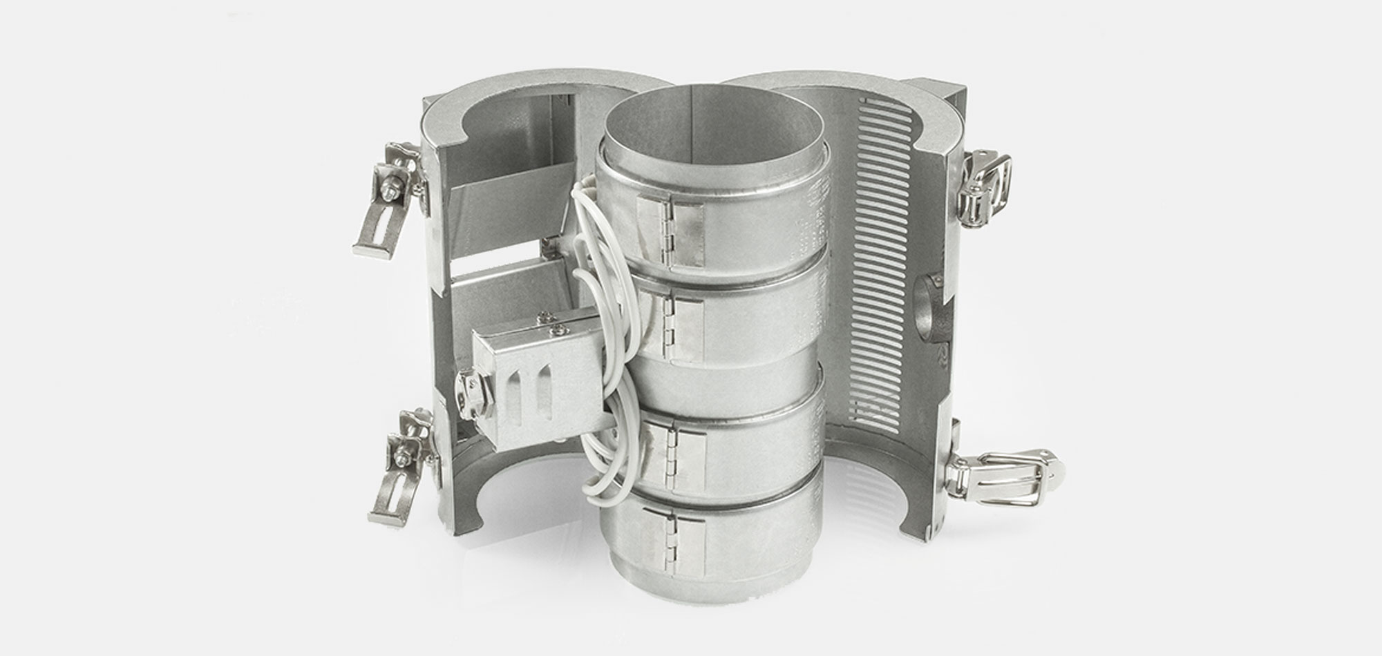 Heat-Cool-Combination, temperatures up to 280°C, extrusion, injection molding, recycling systems, blowers, air cooling, insulation, mica insulated