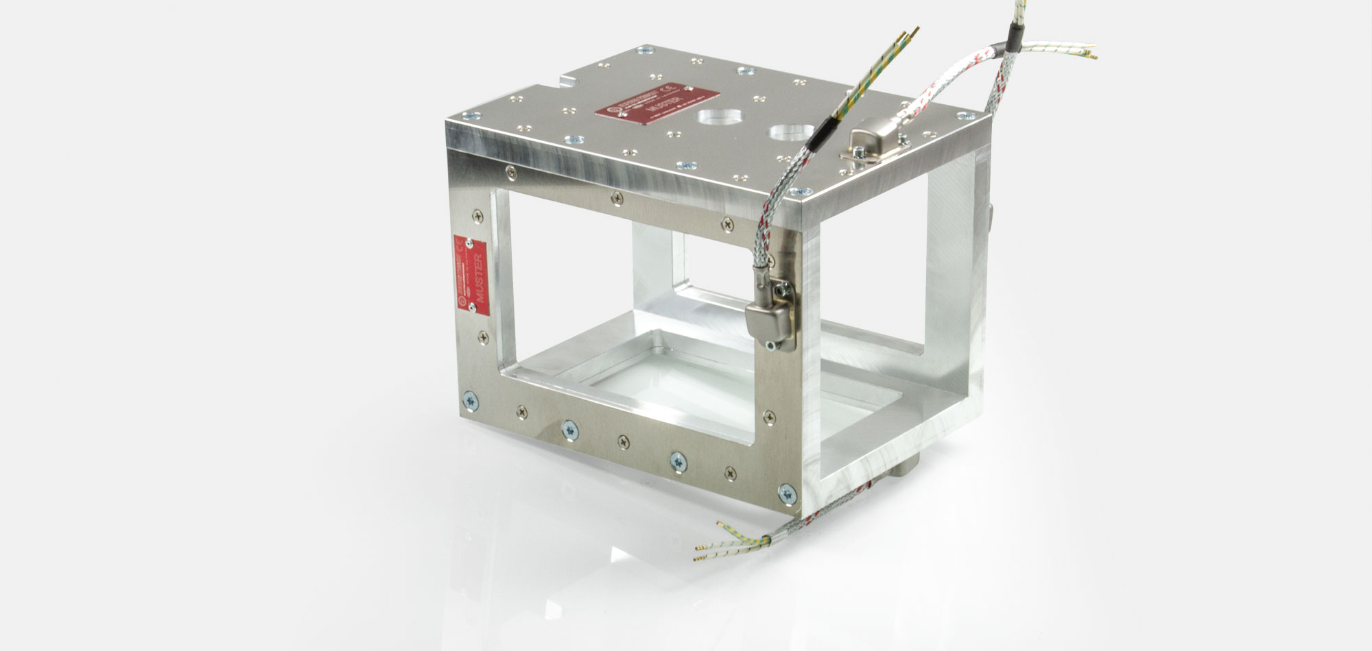 Tool Heater, Flat Heater, Frame Heater, for temperatures up to 450°C/550°C, extrusion, injection molding, plastic technology, holes, cutouts, front side connection, energy-efficient, homogeneous heat flow, shape fulfilling contact