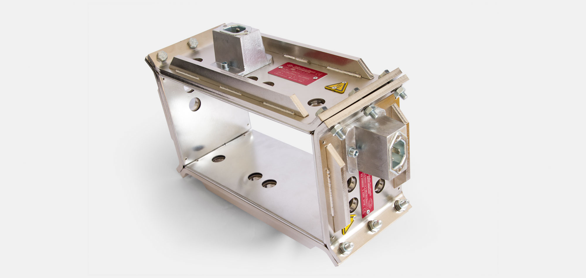 Tool Heater, Flat Heater, Frame Heater, for temperatures up to 450°C, extrusion, injection molding, plastic technology, holes, cutouts, thermocouple connector, integrated thermocouple, mineral insulated