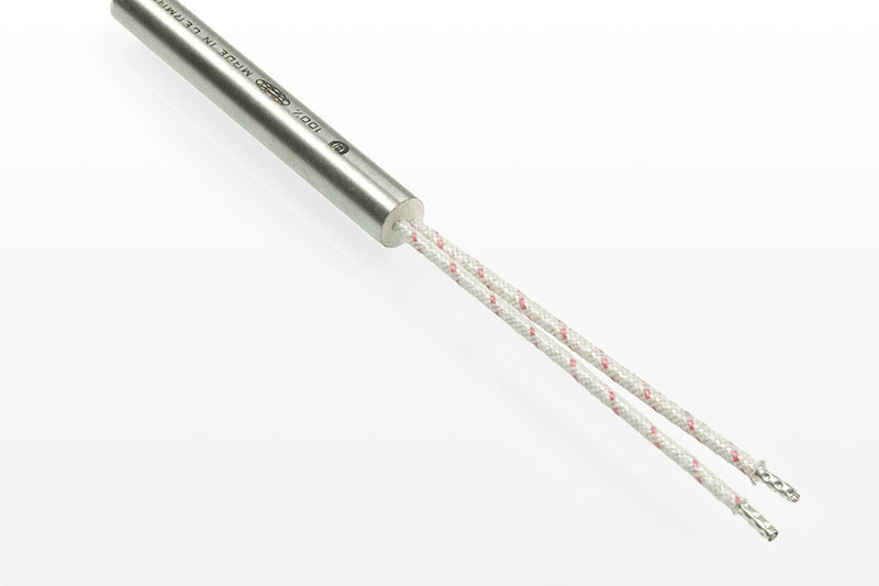 connection option A: fibreglass insulated nickle leads up to 250 °C (GLS 250), 400 °C (GLS 400) or 700 °C (GLS 700)
