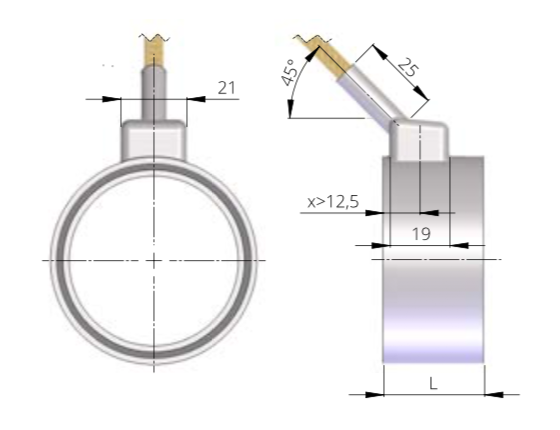fig. 8: 45° axial nozzle cap