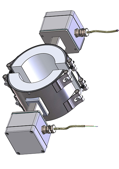 Cast-In Heaters example 2 aluminium standard casing/flat tube, IP54/65