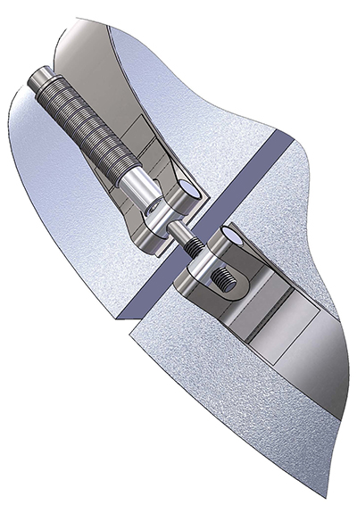 Cast-in Heaters - Clamp and fastening example - Tone-sided disc-springs, clamp band