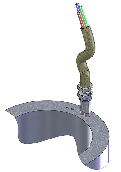 Cast-In Heaters  example 7 connection tube with leads, IP30