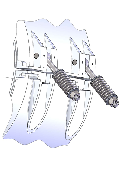 Cast-In Heaters example 4  one-sided springs, hingeable