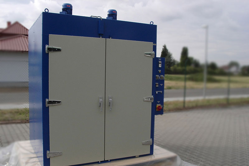 Efficient loading is provided with loading trolleys, or for pulse drying of textiles (T-shirts, Jeans, etc.), synthetic parts (hydraulic hoses) and others. The designs of trolleys are as per application requirements. Drying times can be realised via time
